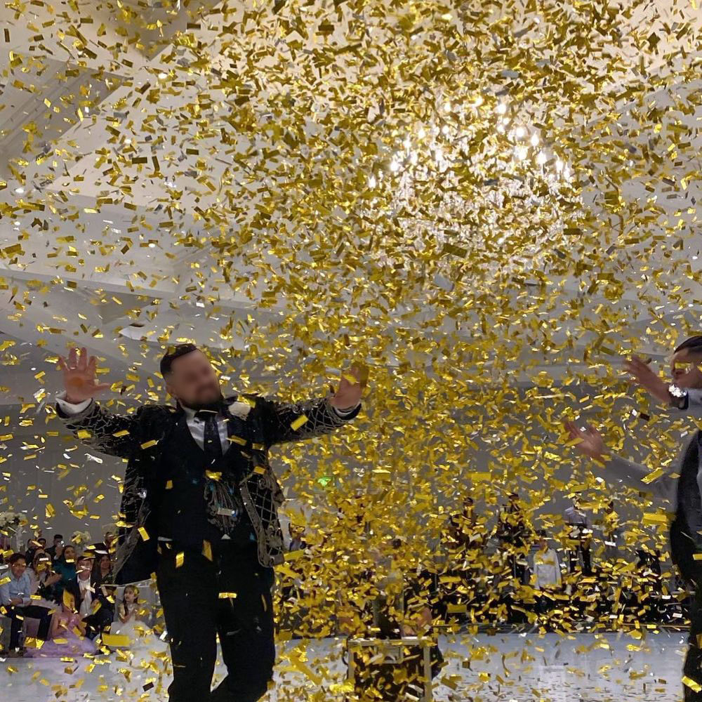 Confetti Cannon Tube - 1 kg/grup Dikdörtgen Şekil Toplu ALTIN