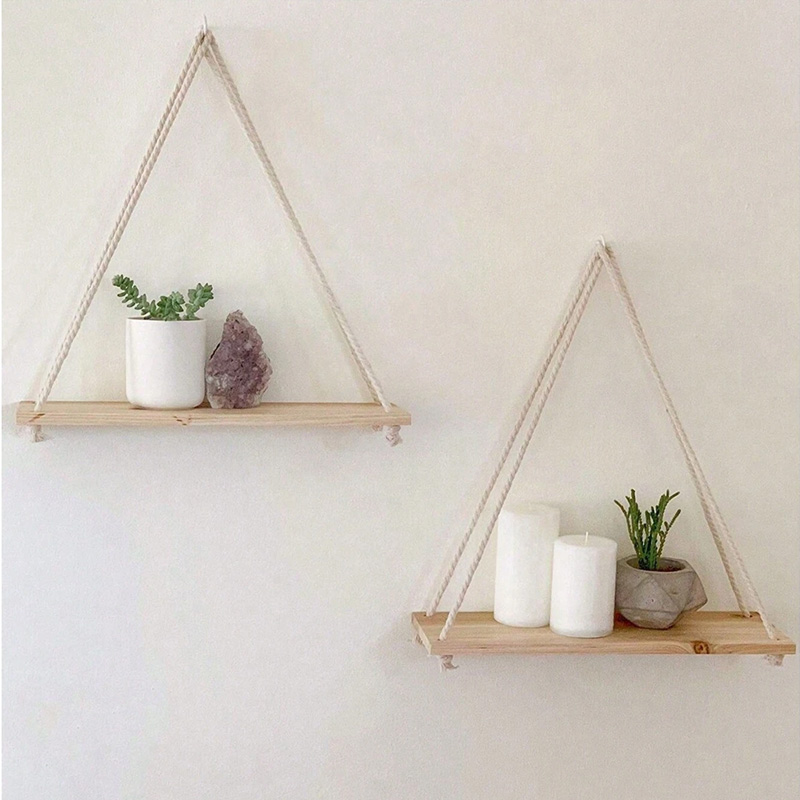 Flower Wall Panel - Ahşap Salıncak Asılı Kenevir Halat Duvar