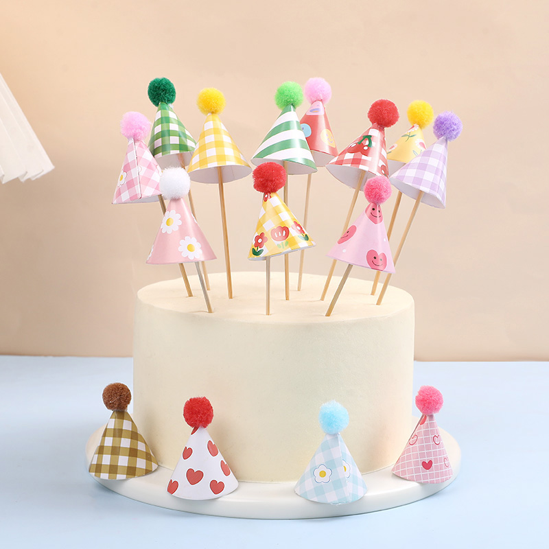 Party Hat Cone - 30 Adet Mini Parti Şapkası, Pasta