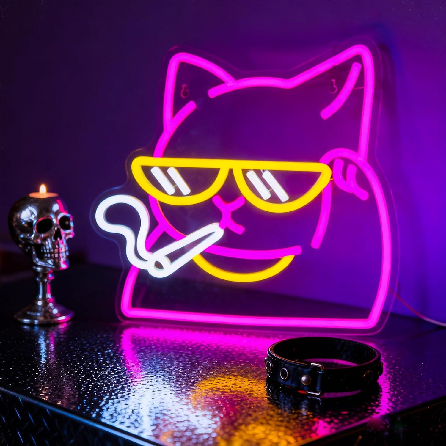Sigara İçen Kedi Neon Tabelası - Neon Sign Party incelemesi ve fiyatı