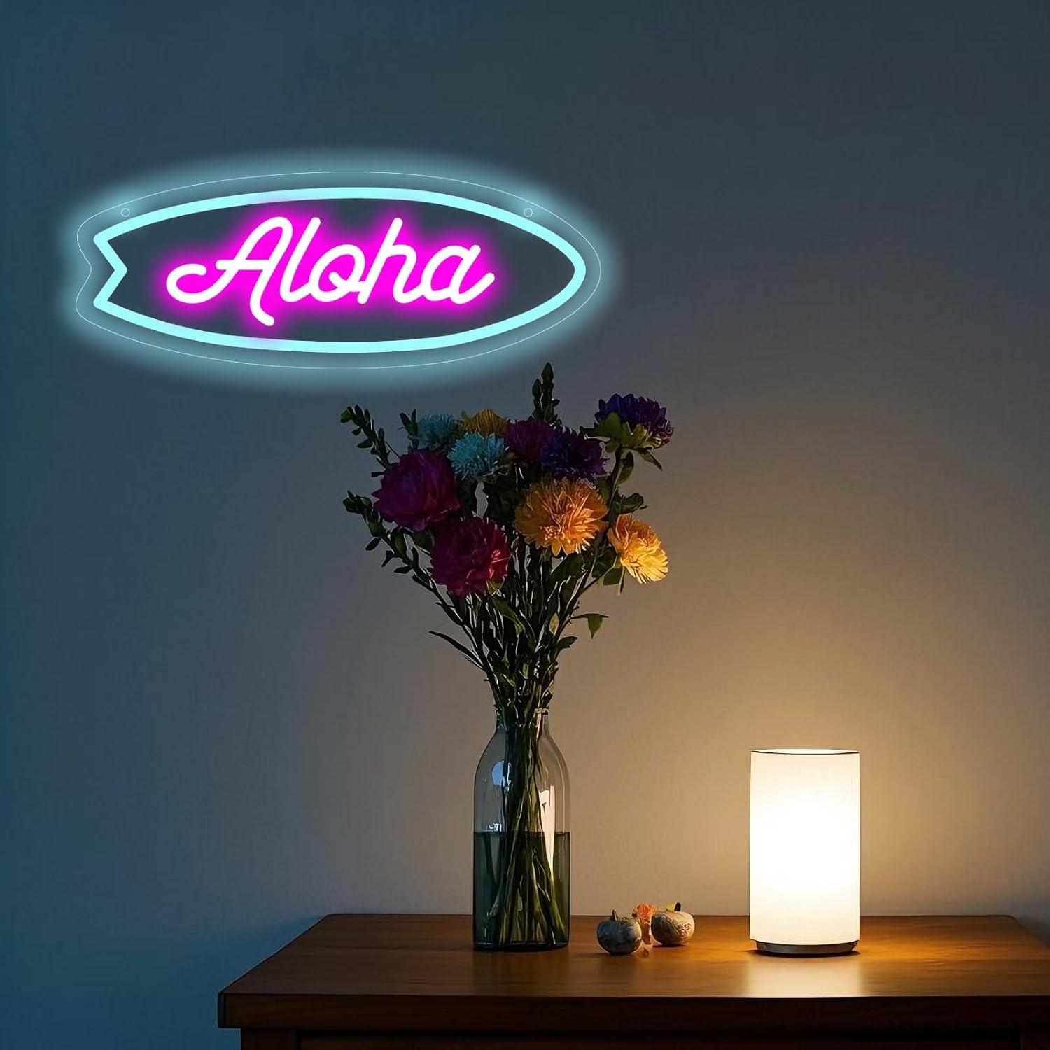 Aloha Sörf Tahtası Neon Tabela - Neon Sign Party incelemesi ve fiyatı