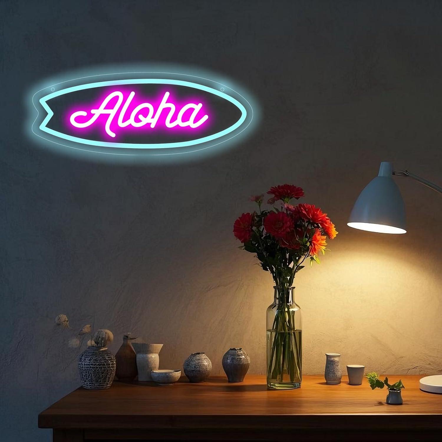 Aloha Sörf Tahtası Neon Tabela - Neon Sign Party incelemesi ve fiyatı